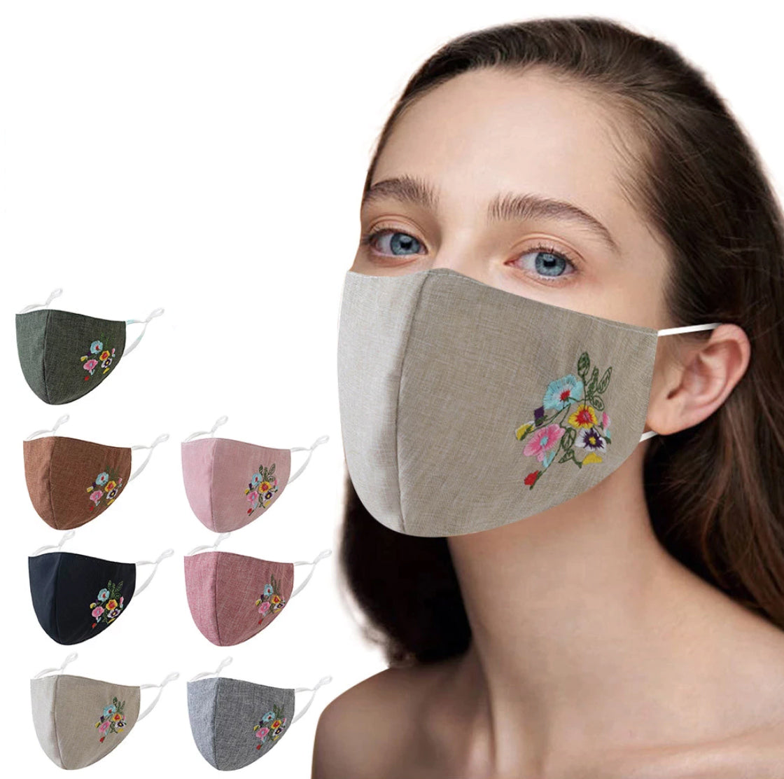Elegant Floral Cloth Face Masks for Women