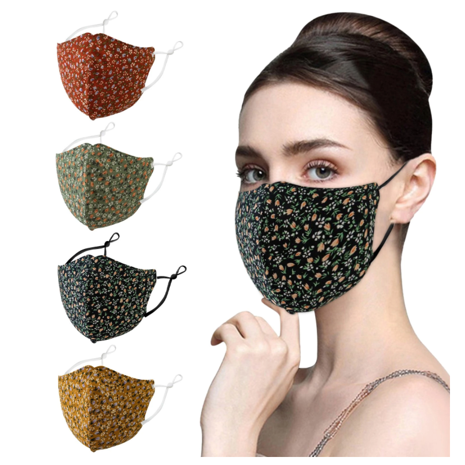 Elegant Floral Cloth Face Masks for Women