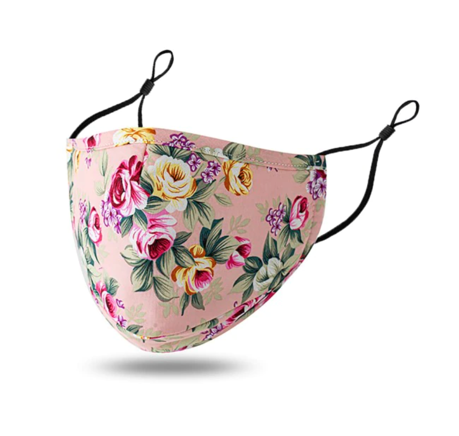 Floral Pattern Cloth Face Masks + Filter