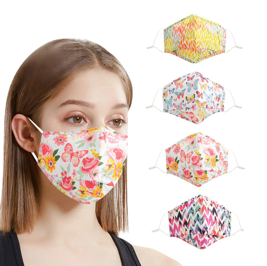 Floral Pattern Cloth Face Masks + Filter