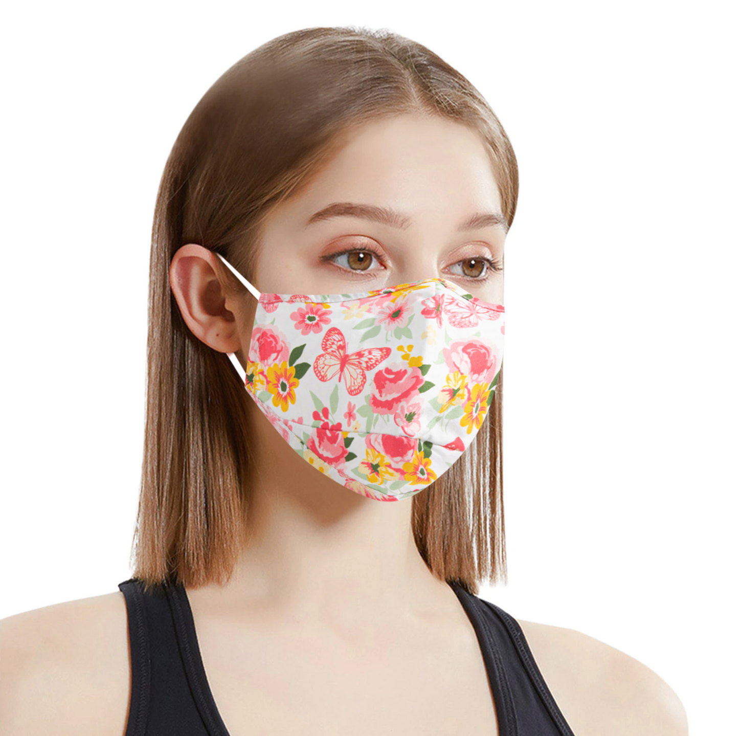 Floral Pattern Cloth Face Masks + Filter